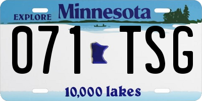 MN license plate 071TSG