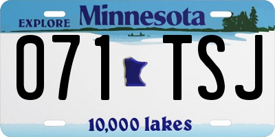 MN license plate 071TSJ