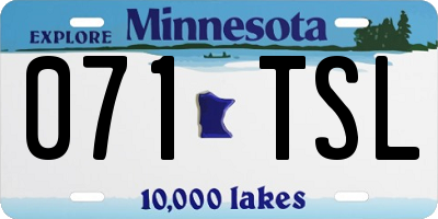 MN license plate 071TSL