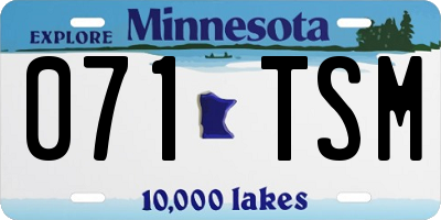 MN license plate 071TSM