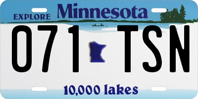 MN license plate 071TSN