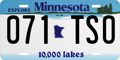 MN license plate 071TSO