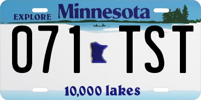 MN license plate 071TST