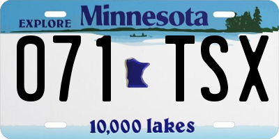 MN license plate 071TSX