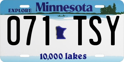 MN license plate 071TSY