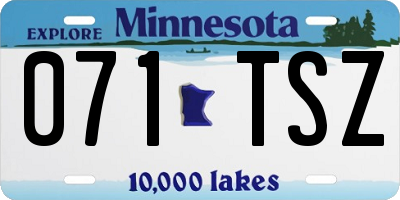 MN license plate 071TSZ