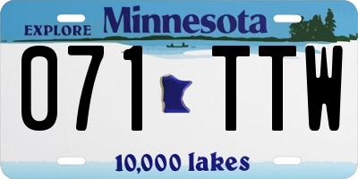 MN license plate 071TTW