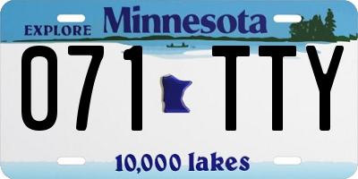 MN license plate 071TTY