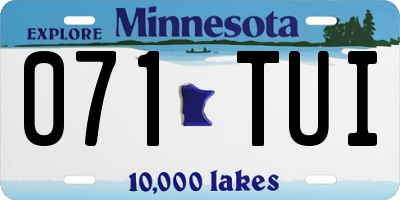 MN license plate 071TUI