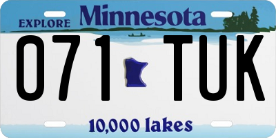 MN license plate 071TUK