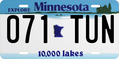 MN license plate 071TUN