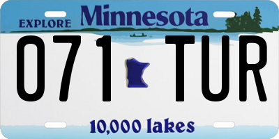 MN license plate 071TUR