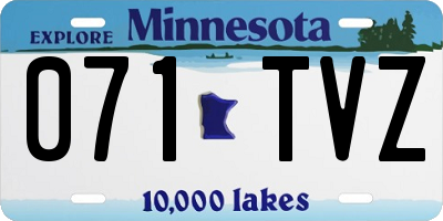 MN license plate 071TVZ
