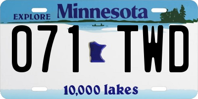 MN license plate 071TWD