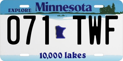 MN license plate 071TWF
