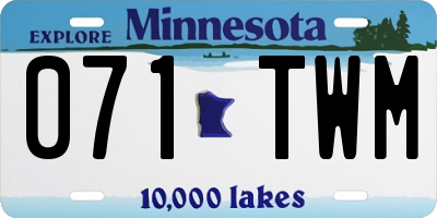 MN license plate 071TWM