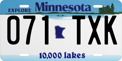 MN license plate 071TXK