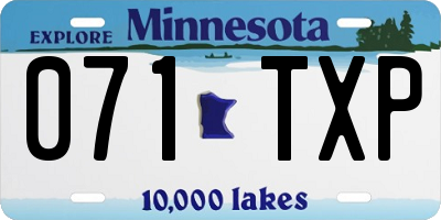 MN license plate 071TXP