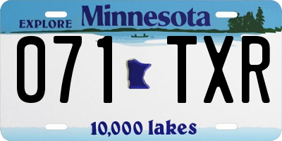MN license plate 071TXR