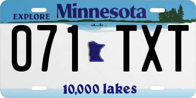 MN license plate 071TXT