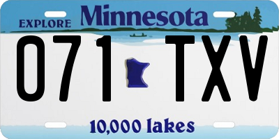 MN license plate 071TXV