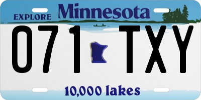 MN license plate 071TXY