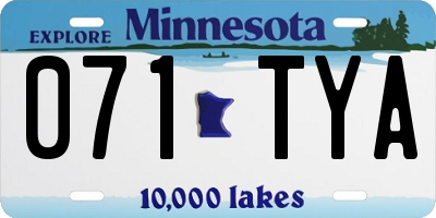 MN license plate 071TYA