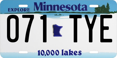 MN license plate 071TYE