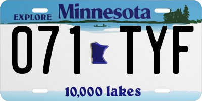 MN license plate 071TYF