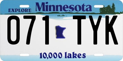 MN license plate 071TYK