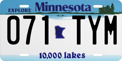 MN license plate 071TYM