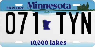 MN license plate 071TYN