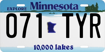 MN license plate 071TYR