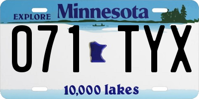 MN license plate 071TYX