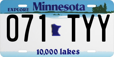 MN license plate 071TYY