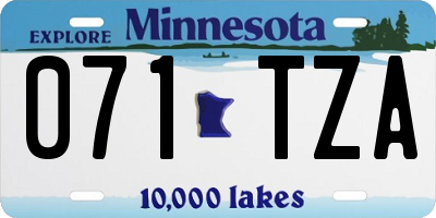 MN license plate 071TZA