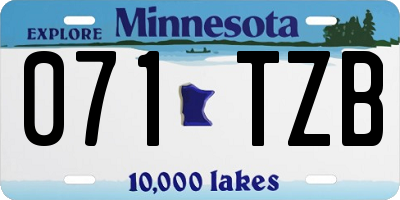 MN license plate 071TZB