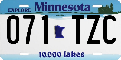 MN license plate 071TZC