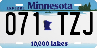 MN license plate 071TZJ