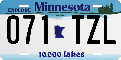 MN license plate 071TZL