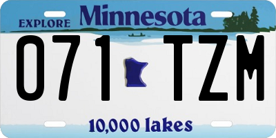 MN license plate 071TZM