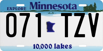 MN license plate 071TZV