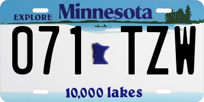 MN license plate 071TZW