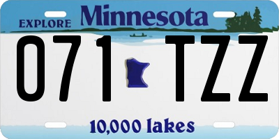 MN license plate 071TZZ