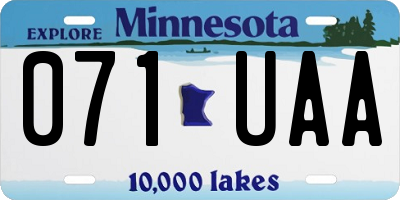 MN license plate 071UAA