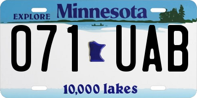 MN license plate 071UAB