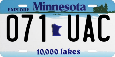 MN license plate 071UAC