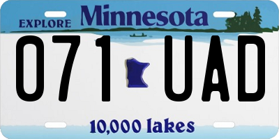 MN license plate 071UAD
