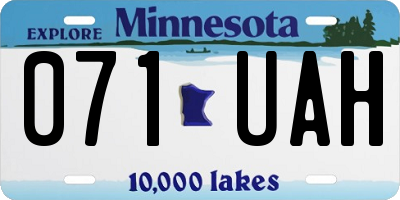 MN license plate 071UAH