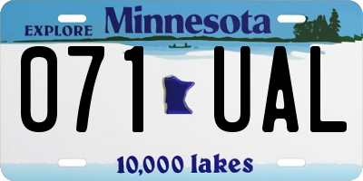 MN license plate 071UAL